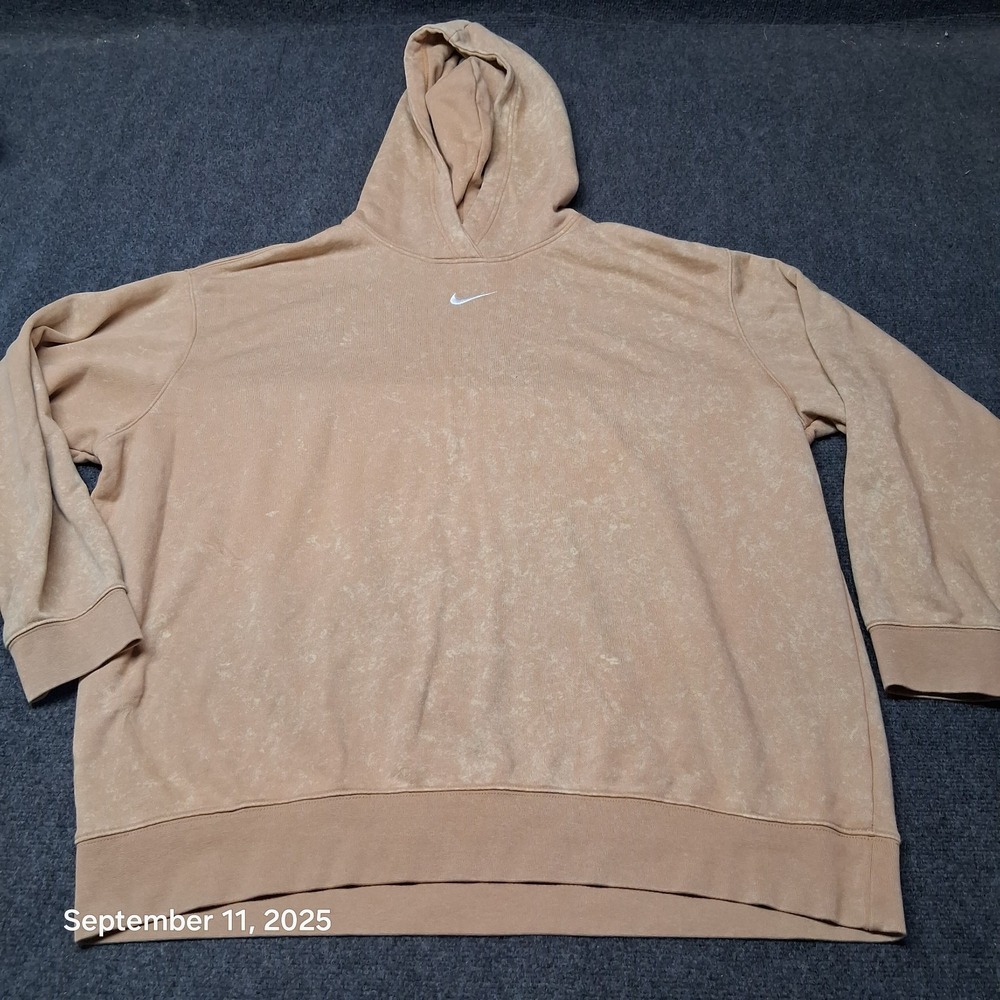 Nike Womens Washed‎ Pullover Center Swoosh Hoodie Size XL Oversized